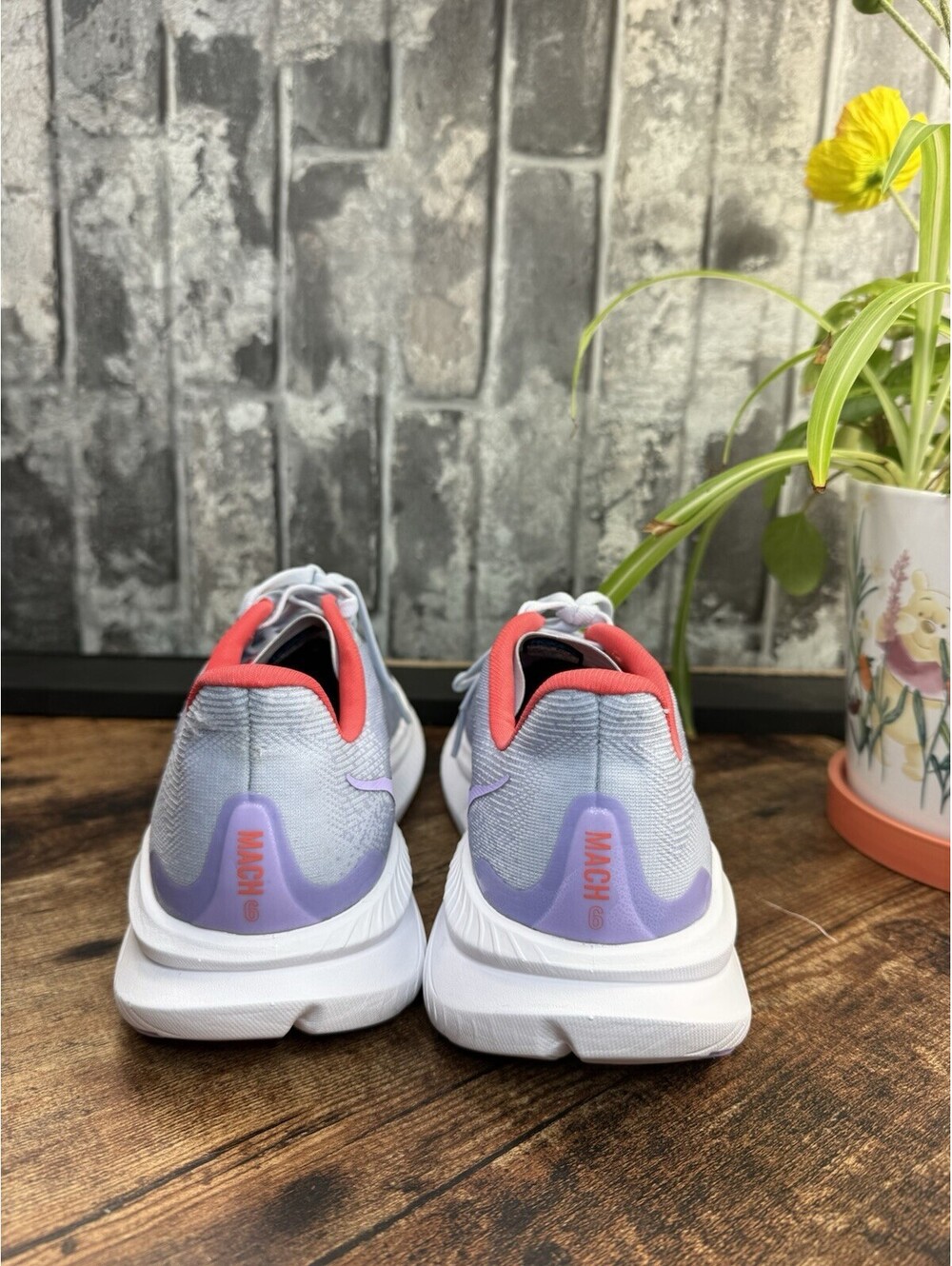 HOKA Mach 6 Women’s Pale Dusk/Gull Low Top Lace-Up Logo Mesh Rubber - Picture 5 of 7